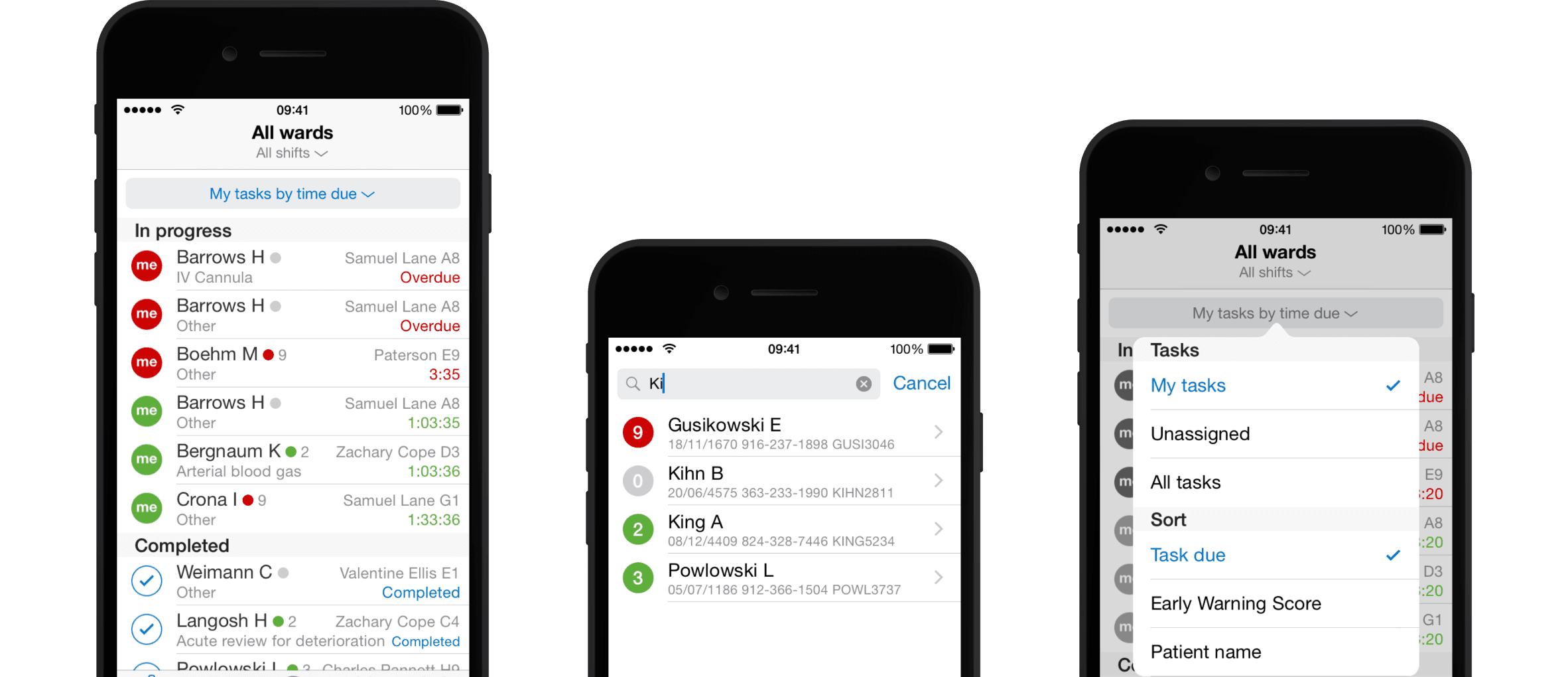 Hark App Tasks Screens
